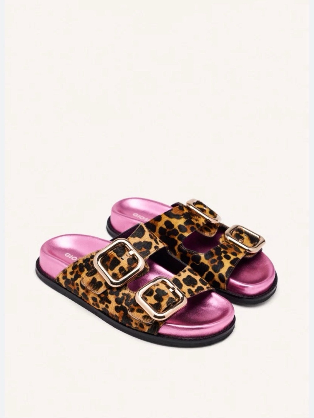 Size 39 / US 8.5 - GIOSEPPO Mifflin leopard print leather sandal